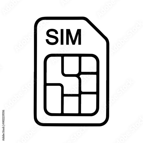 SIM Card Icon, Mobile Communication Technology