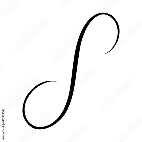 flowing, calligraphic swirl creating a sense of movement and sophistication