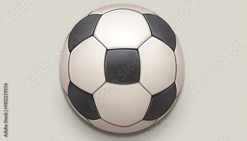 Soccer Ball, Top View, Light Background