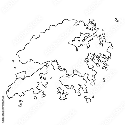 Hong Kong Outline Map Detailed Geographic Representation