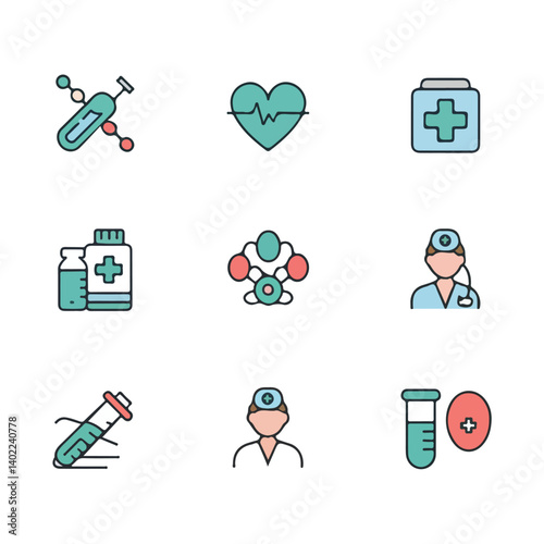 medical icons set