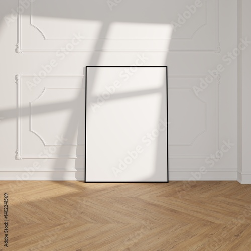 Sleek frame floor black Frame blank for showcasing your work and Photography