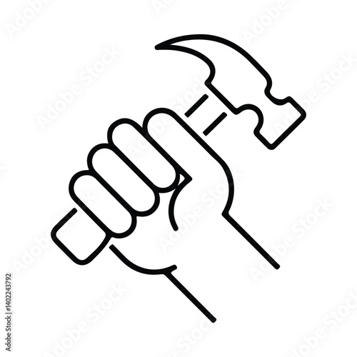 hand holding hammer