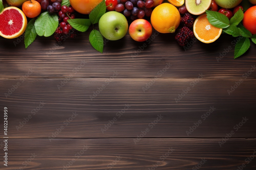 Variety of fruit on the wooden background, Flat Lay, wallpaper Variety of fruit on the wooden background, Flat Lay, wallpaper