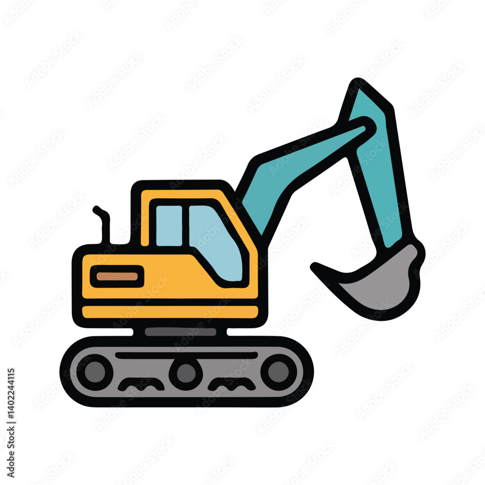 Naklejka premium vector excavator