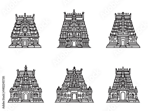 Meenakshi Temple Architecture Sketch