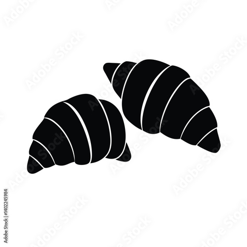 Delicious croissant vector art illustration