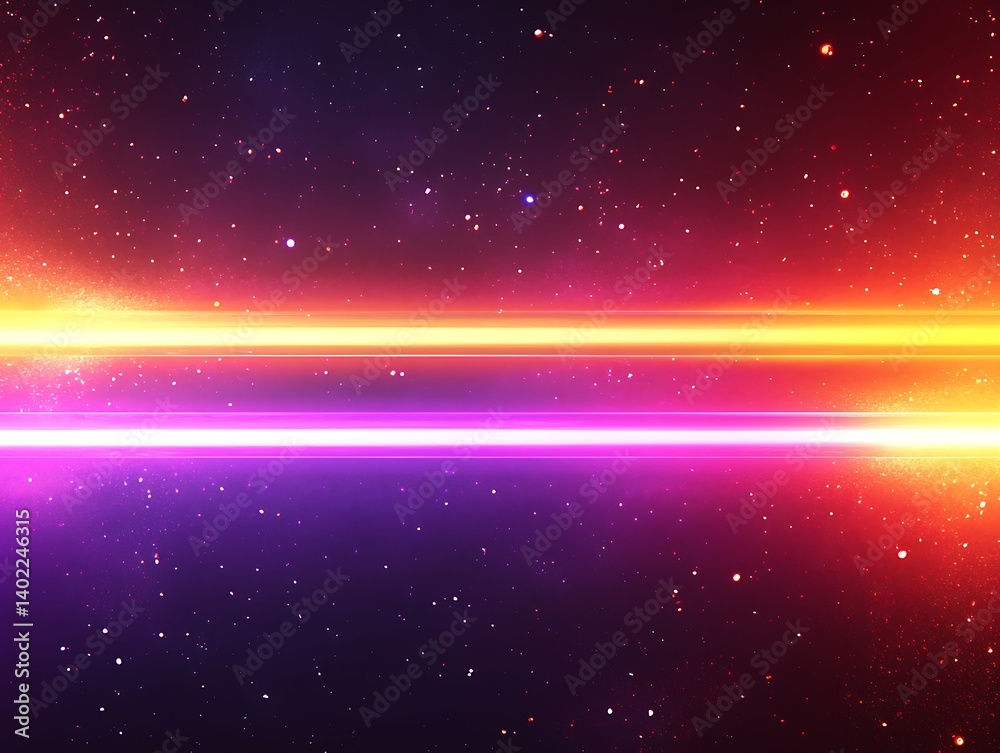 Obraz premium Cosmic Neon Light Beams