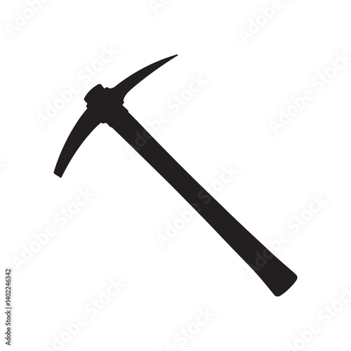 Wood pickaxe silhouette vector illustration design on white background
