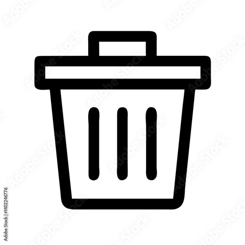 Trash Can Icon: Simple, clean, and modern illustration of a trash can icon, perfect for websites, apps, and graphic design projects.