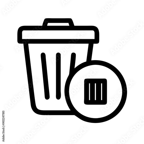 Trash Can Icon: Recycle bin icon design, symbolizing deletion, removal, and disposal. Suitable for websites, apps, and software interfaces.