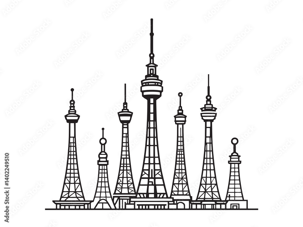 Obraz premium Neem Tree Line Art Illustration