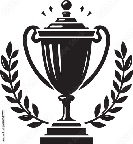 trophy cup silhouette vector illustration
