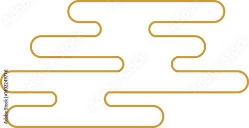 Chinese Golden Cloud Outline