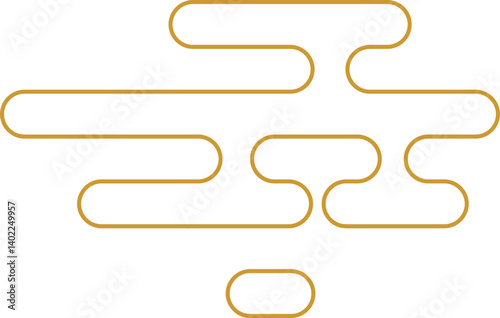 Chinese Golden Cloud Outline