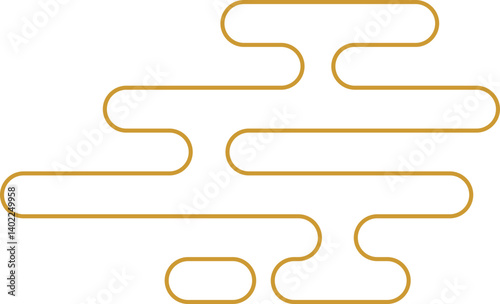 Chinese Golden Cloud Outline