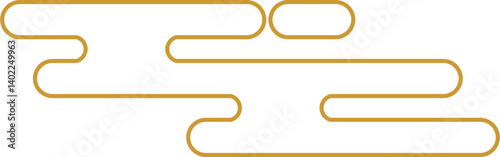 Chinese Golden Cloud Outline