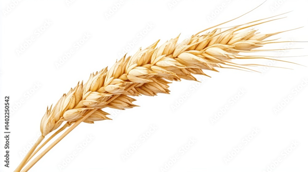 Ear of wheat spikelet isolated on white or white background, png. Ear of wheat spikelet isolated on white or white background, png.