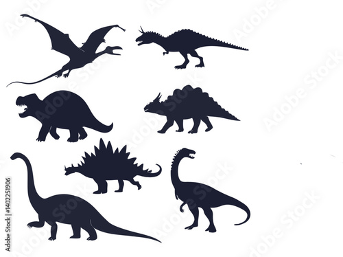 dinosaurs silhouettes set