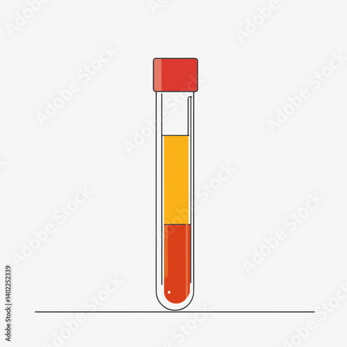 Medical Test Tube with Layered Blood Sample Illustration