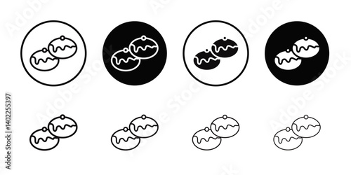 belgian buns icon Flat art illustration in outline