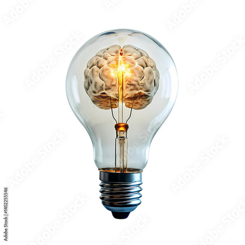Brainpower Ideas  Innovation Lightbulb on transparent background