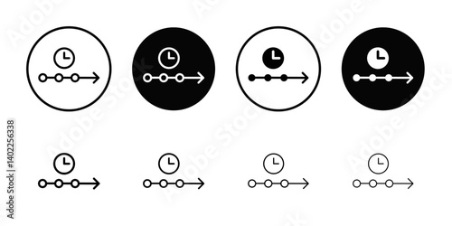 Chronology icon Flat art illustration in outline