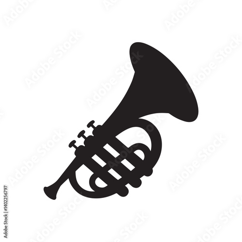 Horn icon silhouette on white background