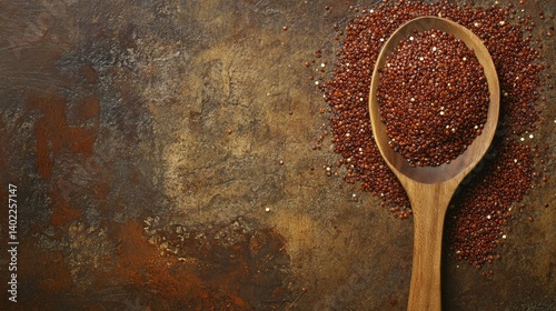 Photo of a pile of red quinoa photo
