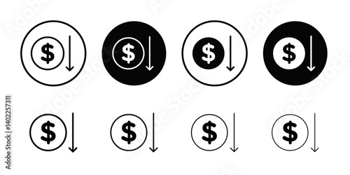 Economic Loss icon Flat art illustration in outline