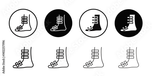 Foot splint icon Flat art illustration in outline