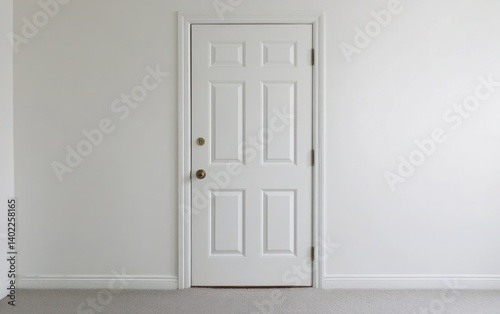White Interior Door and Gray Carpet