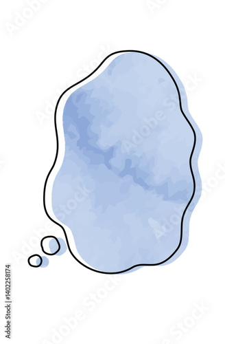 もやもや感情を表す水彩カラーの吹き出し