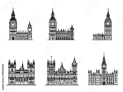 Palace of Westminster Ink Sketch