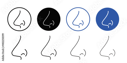 Human nose icon Flat art illustration in outline