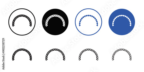lingual braces icon Flat art illustration in outline