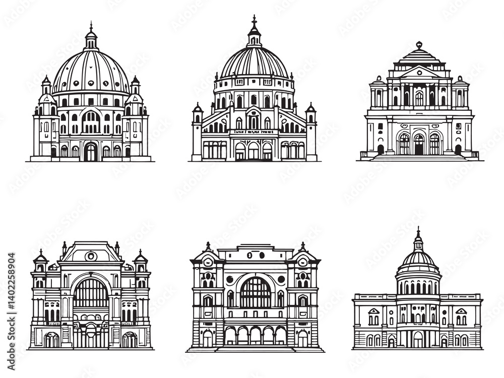 Obraz premium Palacio de Bellas Artes Minimalist Illustration