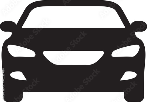 Front View Car Icon Vector Illustration