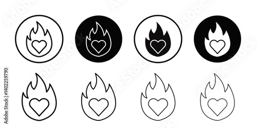 Passion icon Flat art illustration in outline