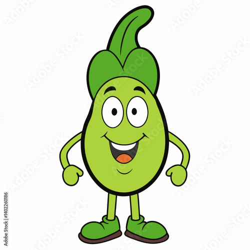 Funny vegetables retro cartoon character vector vintage groovy organic