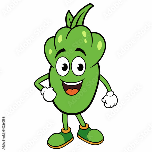 Funny vegetables retro cartoon character vector vintage groovy organic