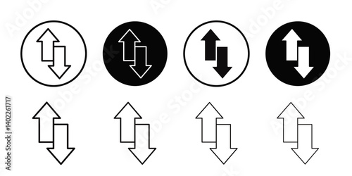 Up and down arrows icon Flat art illustration in outline