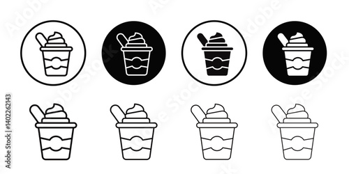 Yogurt icon Flat art illustration in outline