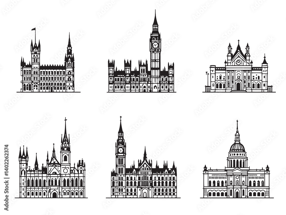 Fototapeta premium Parliament Hill Sketch Design