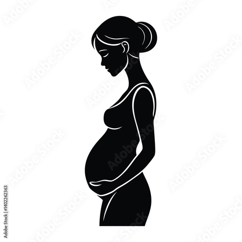 pregnant woman silhouette vector