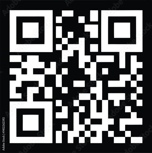 Black and White QR Code - Digital Information Symbol