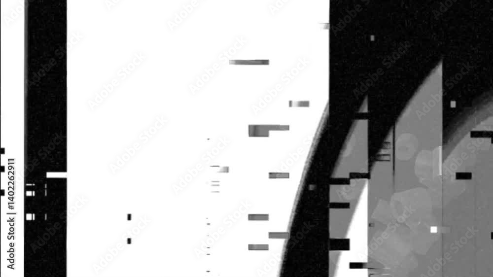 Abstract 3D Objects in Dark Space with Glitches and Distortion