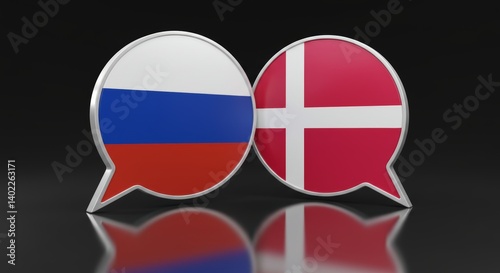 Russia and Denmark diplomatic talks represented by speech bubbles flags glossy Free Download Russia and Denmark diplomatic talks represented by speech bubbles flags glossy - GFXLoad