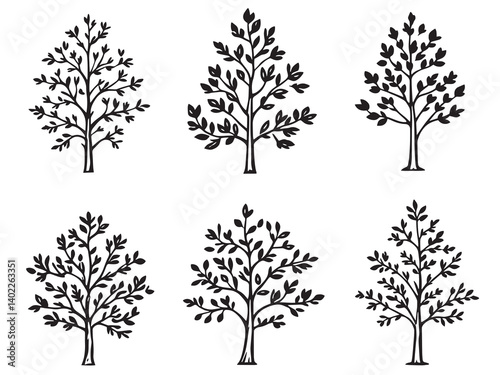 Poplar Tree Minimalist Vector