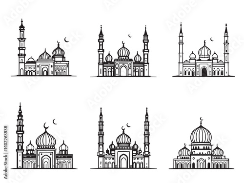 Prague Castle Line Art Drawing